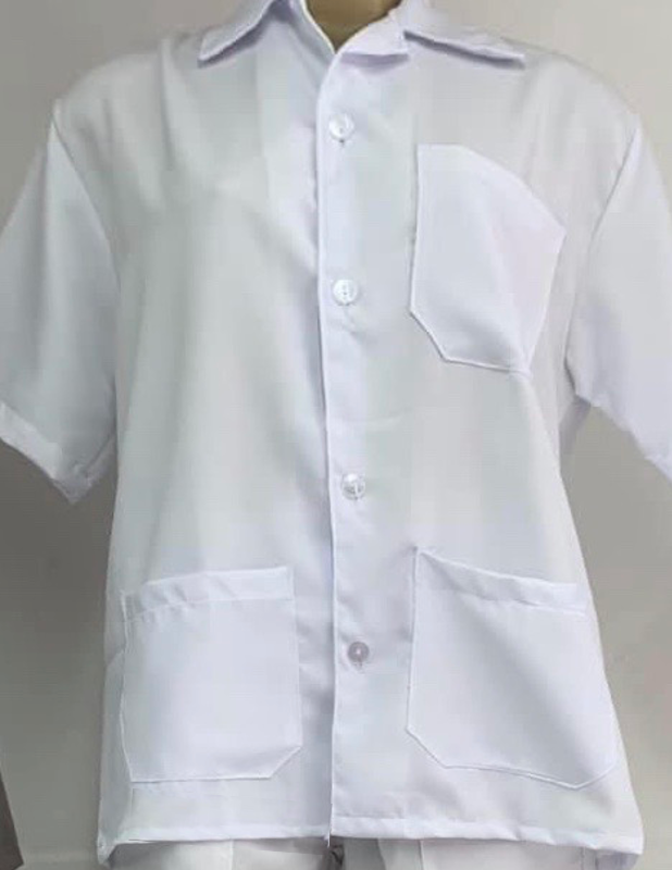 Jaleco manga curta 
Oxford <B> R$ 48,00 </B>
Brim <B> R$ 62,00 </B>